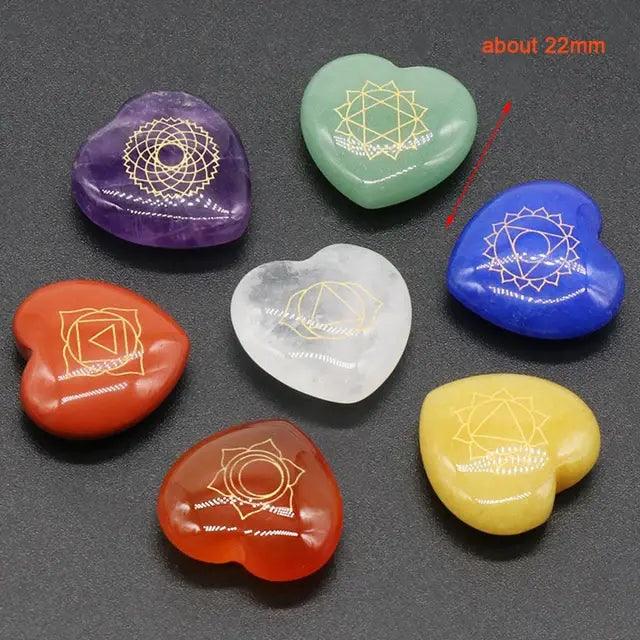 7-Piece Heart Chakra Crystal Stone Set - Orgone Energy Australia