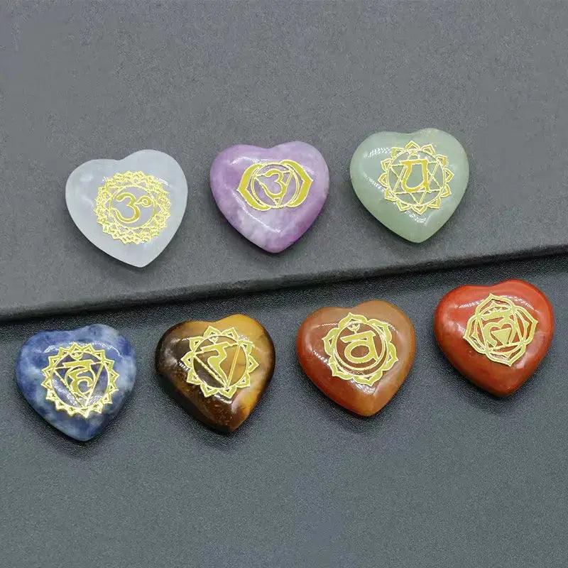 7-Piece Heart Chakra Crystal Stone Set - Orgone Energy Australia