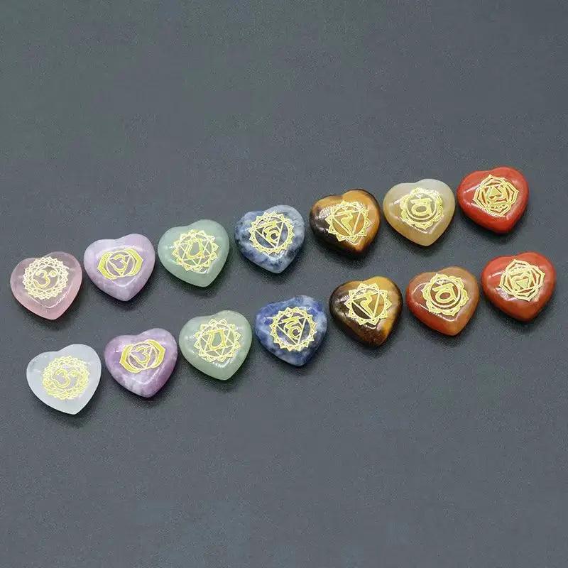 7-Piece Heart Chakra Crystal Stone Set - Orgone Energy Australia