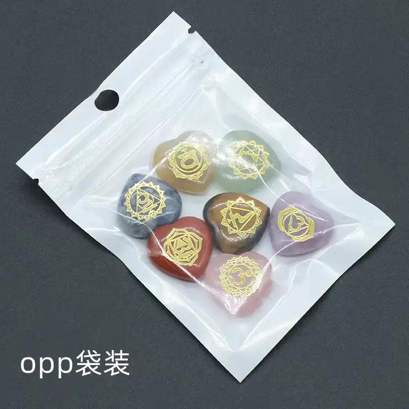 7-Piece Heart Chakra Crystal Stone Set - Orgone Energy Australia