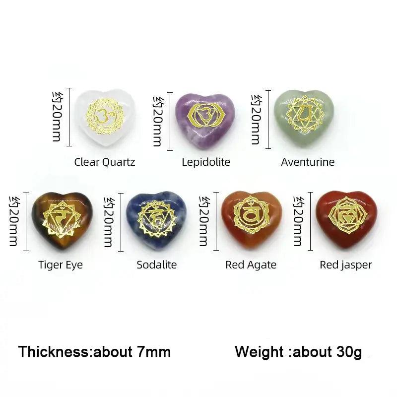 7-Piece Heart Chakra Crystal Stone Set - Orgone Energy Australia