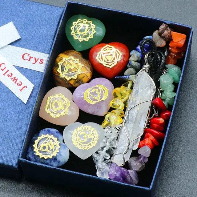 7-Piece Heart Chakra Crystal Stone Set - Orgone Energy Australia
