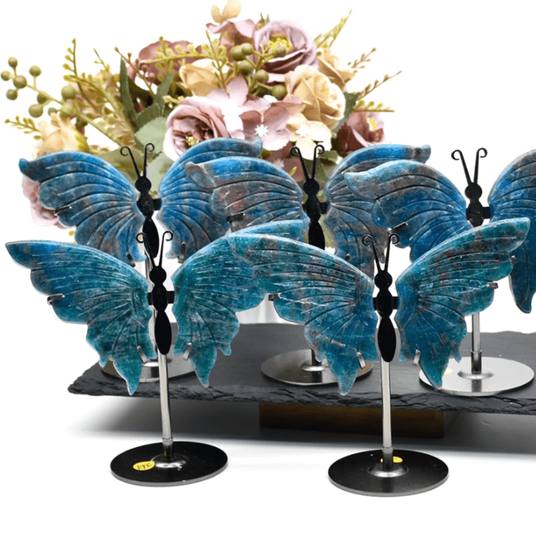 Blue Apatite Crystal Butterfly - Orgone Energy Australia