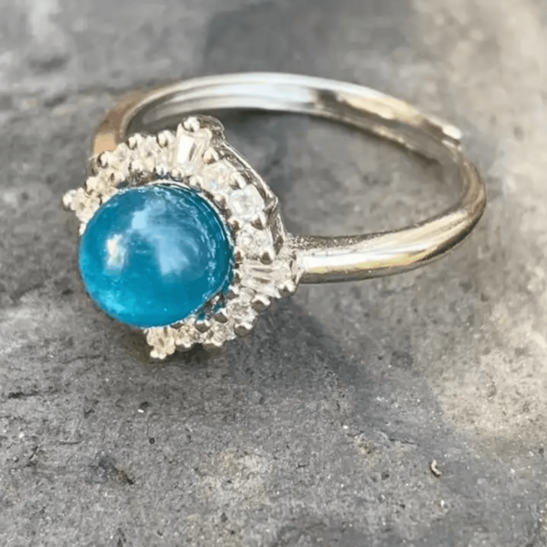 Blue Apatite Ring - Orgone Energy Australia