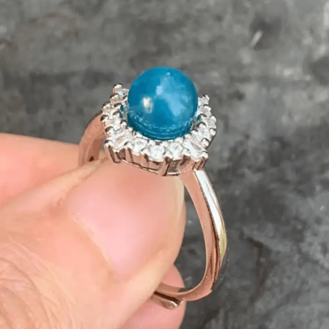 Blue Apatite Ring - Orgone Energy Australia