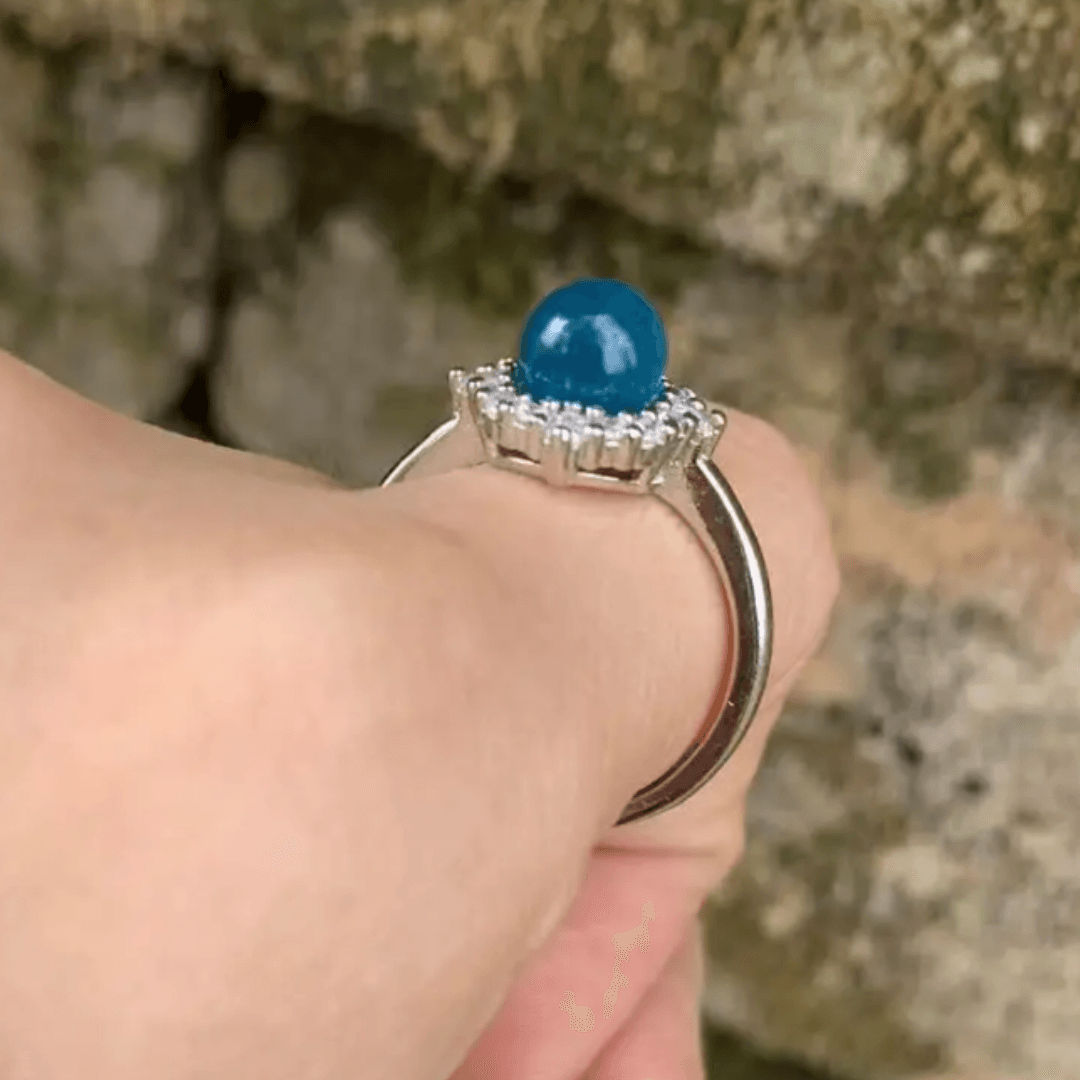 Blue Apatite Ring - Orgone Energy Australia