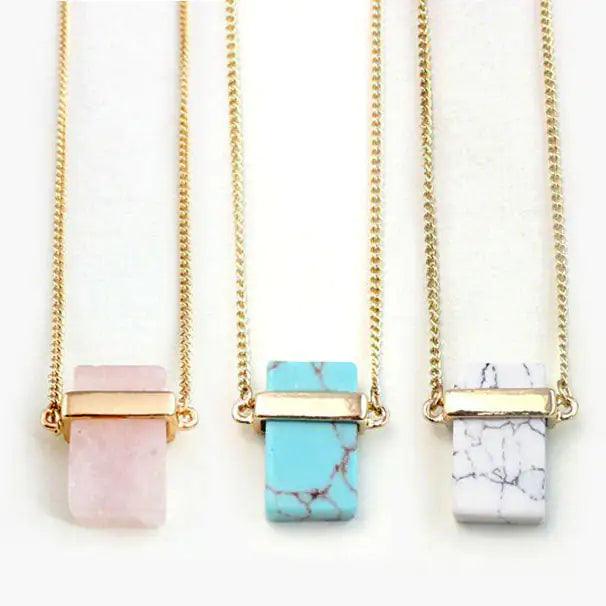 Natural Marble Stone Necklace - Orgone Energy Australia