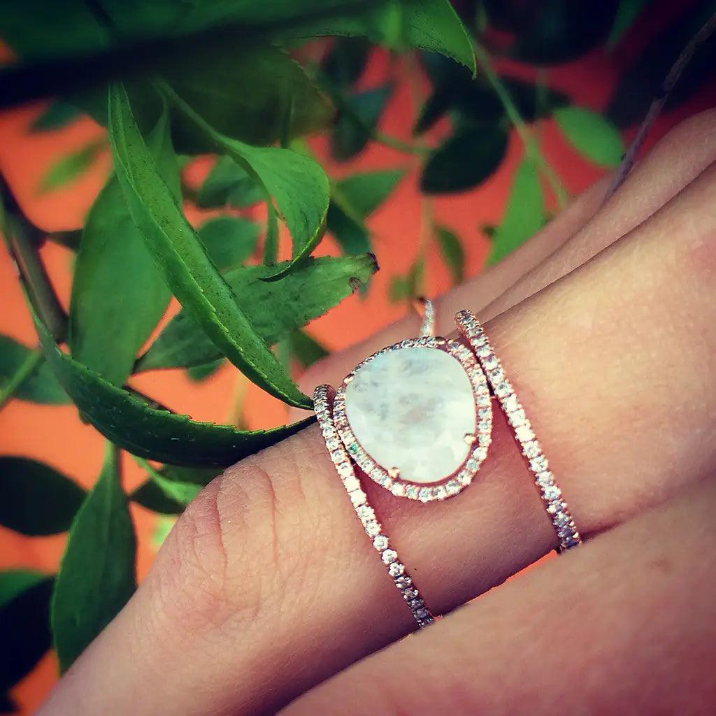 ✨ New Beginning Double Band Moonstone Ring: Hope, Intuition, & Endless Possibilities ✨ - Orgone Energy Australia