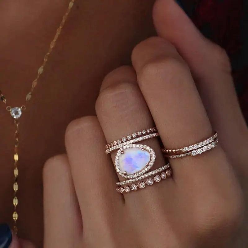 ✨ New Beginning Double Band Moonstone Ring: Hope, Intuition, & Endless Possibilities ✨ - Orgone Energy Australia