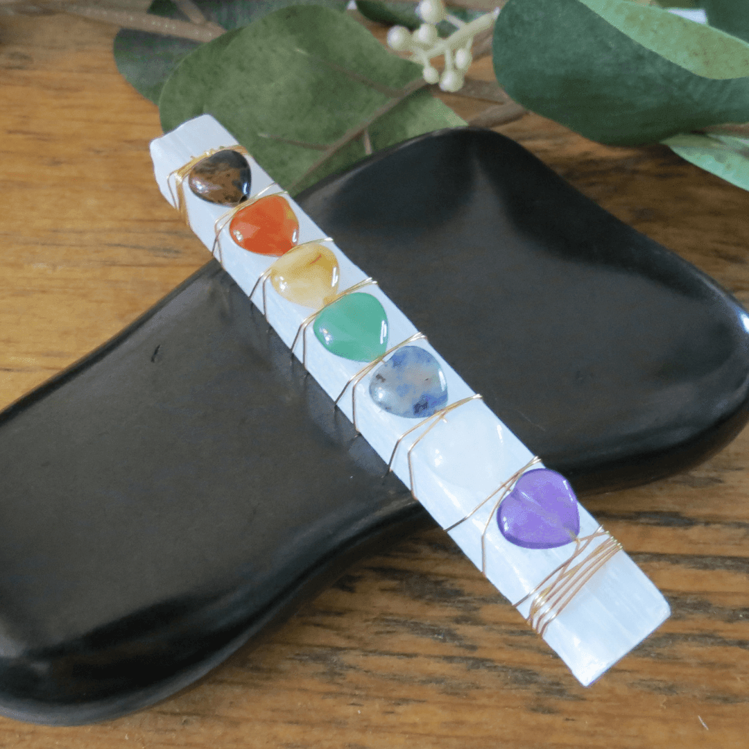 7 Chakra Stone Stick - Orgone Energy Australia