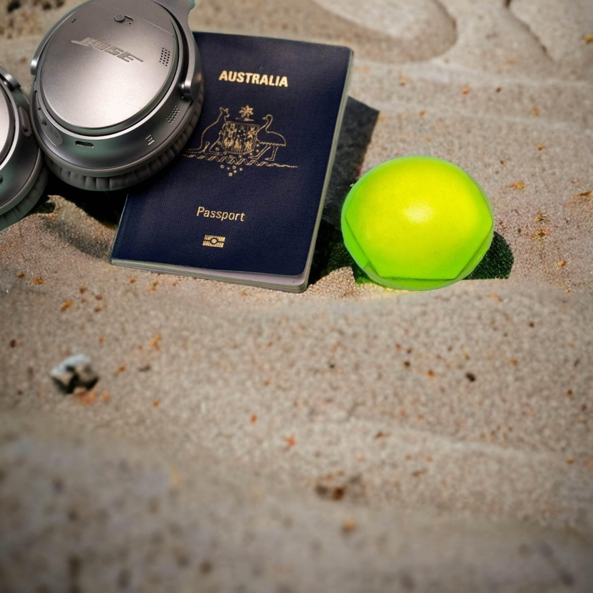 A small green geometric shaped resin dome.