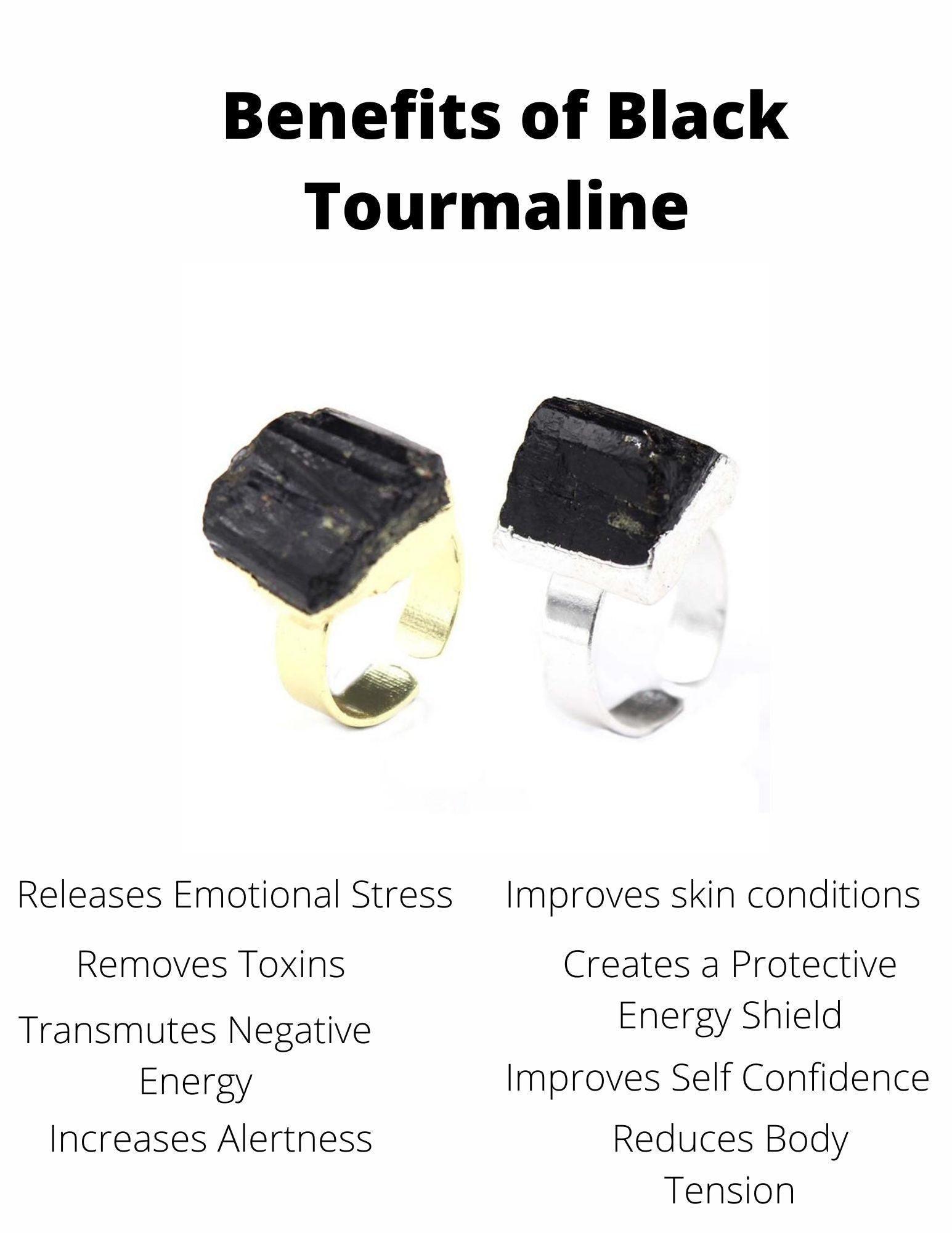 Black Tourmaline Ring - Orgone Energy Australia
