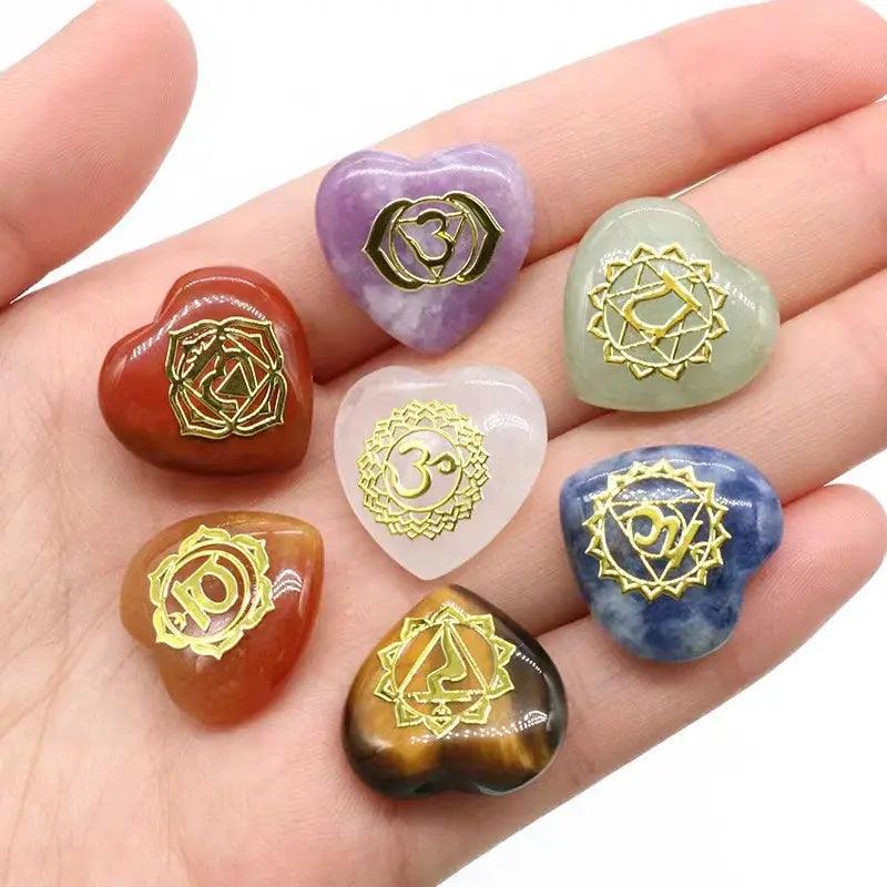 7-Piece Heart Chakra Crystal Stone Set - Orgone Energy Australia