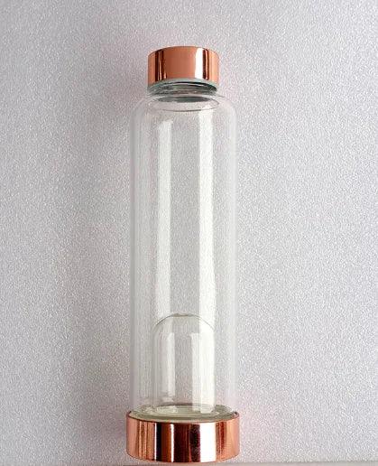 Crystal Glass Elixir Water Bottle - Orgone Energy Australia