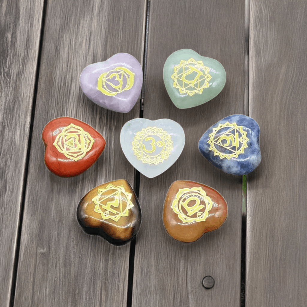 7-Piece Heart Chakra Crystal Stone Set - Orgone Energy Australia