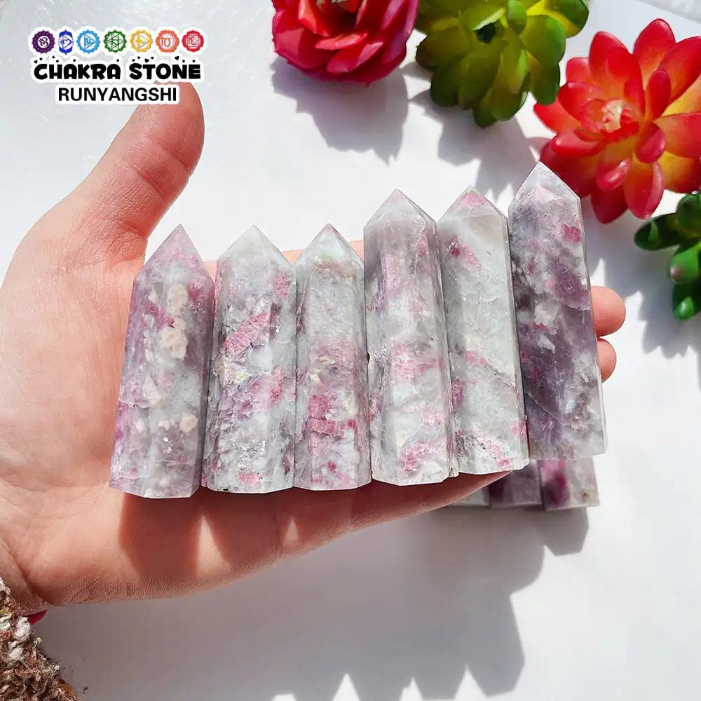 Natural Plum Blossom Tourmaline Point - Orgone Energy Australia
