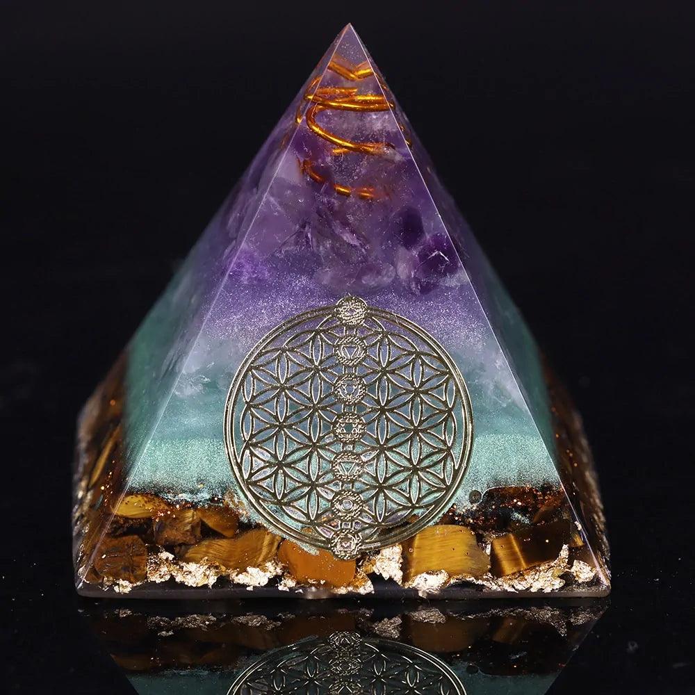 Orgone Pyramid with Obsidian & Copper - Orgone Energy Australia