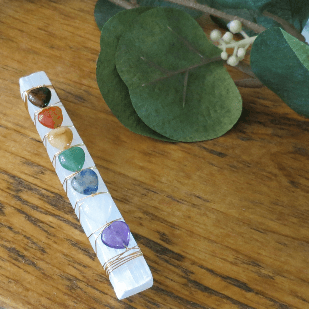 7 Chakra Stone Stick - Orgone Energy Australia