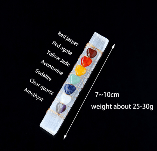 7 Chakra Stone Stick - Orgone Energy Australia