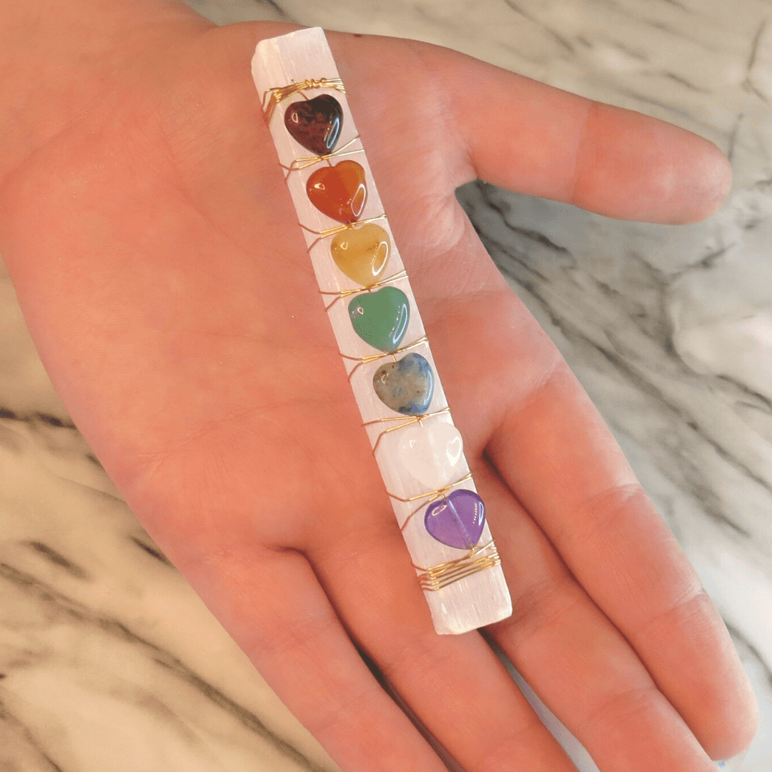 7 Chakra Stone Stick - Orgone Energy Australia