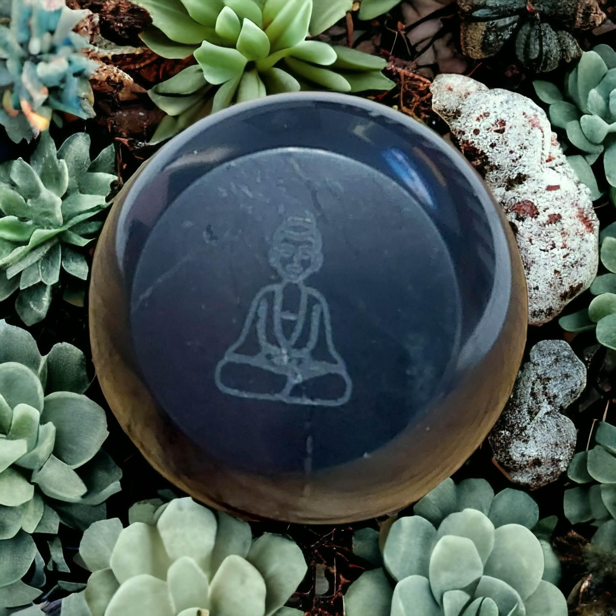 Crystal Buddha Shungite Sphere- Orgone Energy